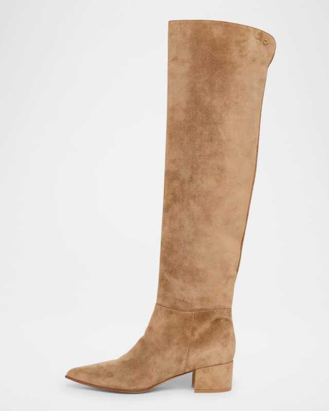 Slouchy Suede Over-The-Knee Boots